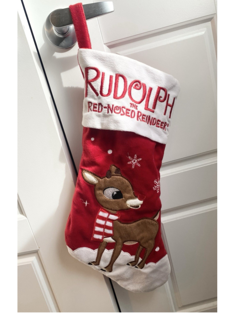 Rudolph the Red-Nosed Reindeer Christmas Stocking Plush Embroidered 18" 2017